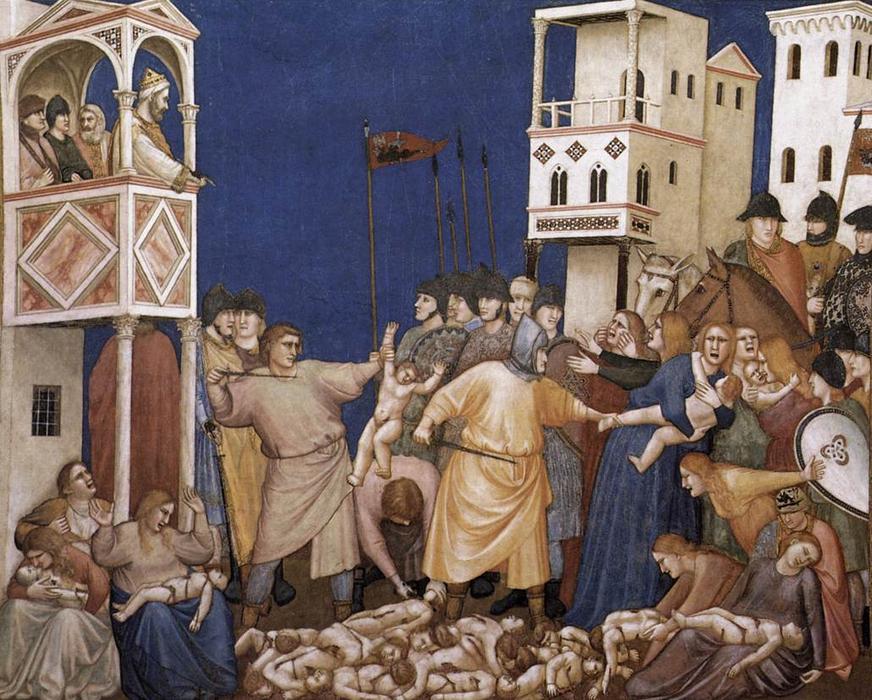 Wikioo.org – L'Enciclopedia delle Belle Arti - Pittura, Opere di Giotto Di Bondone - la strage degli innocenti ( Transetto settentrionale , bassa chiesa , san francesco , Assisi )