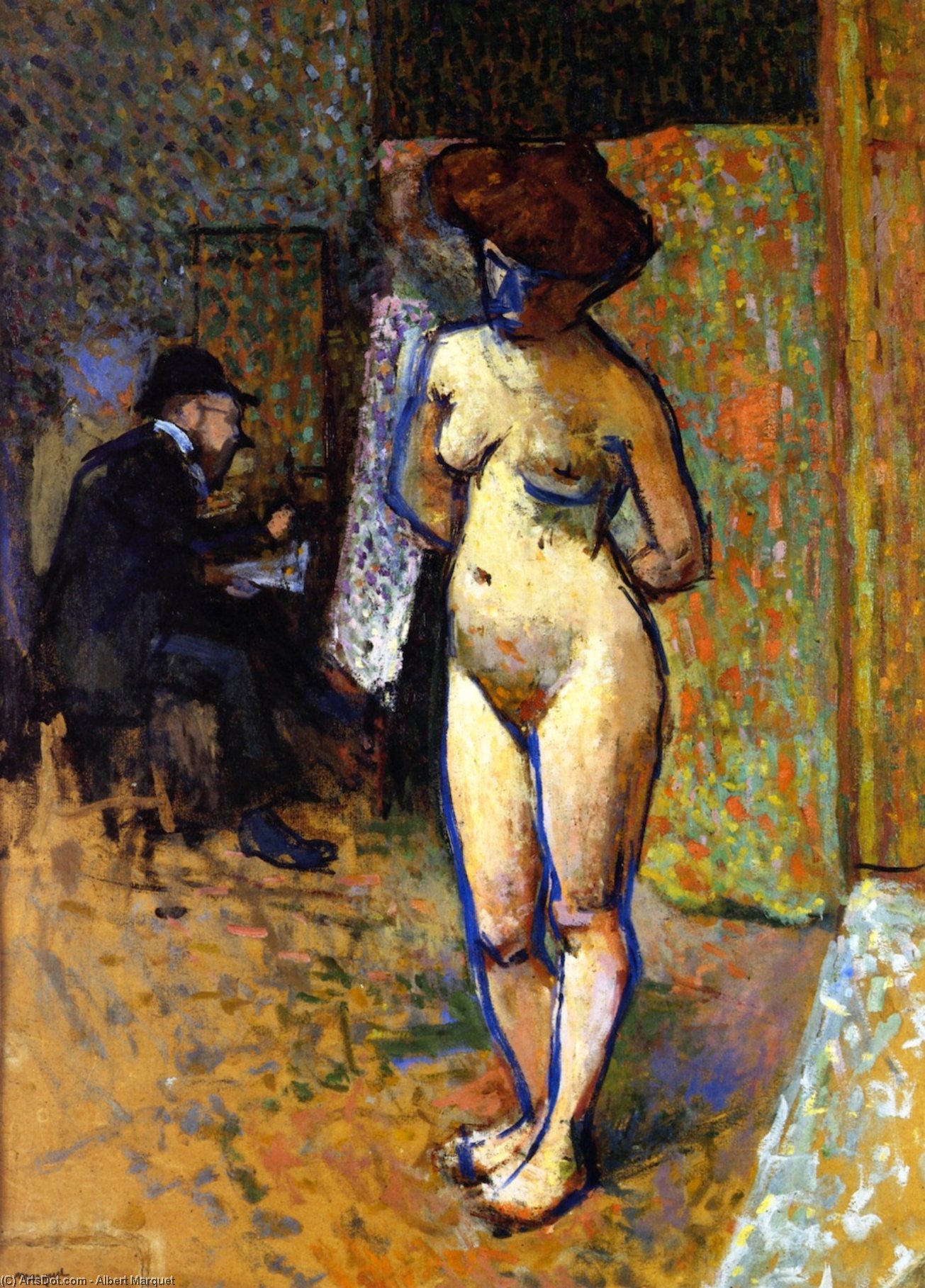 WikiOO.org - Güzel Sanatlar Ansiklopedisi - Resim, Resimler Albert Marquet - Matisse in Manguin's Studio