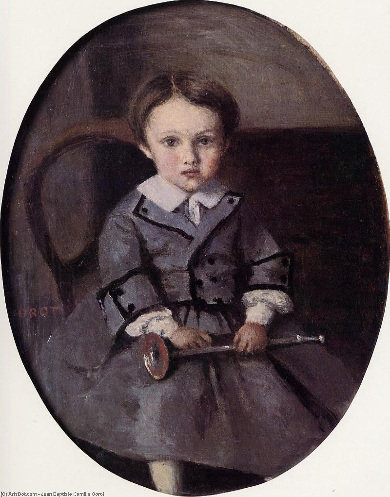 Wikioo.org - The Encyclopedia of Fine Arts - Painting, Artwork by Jean Baptiste Camille Corot - Maurice Robert as a Child
