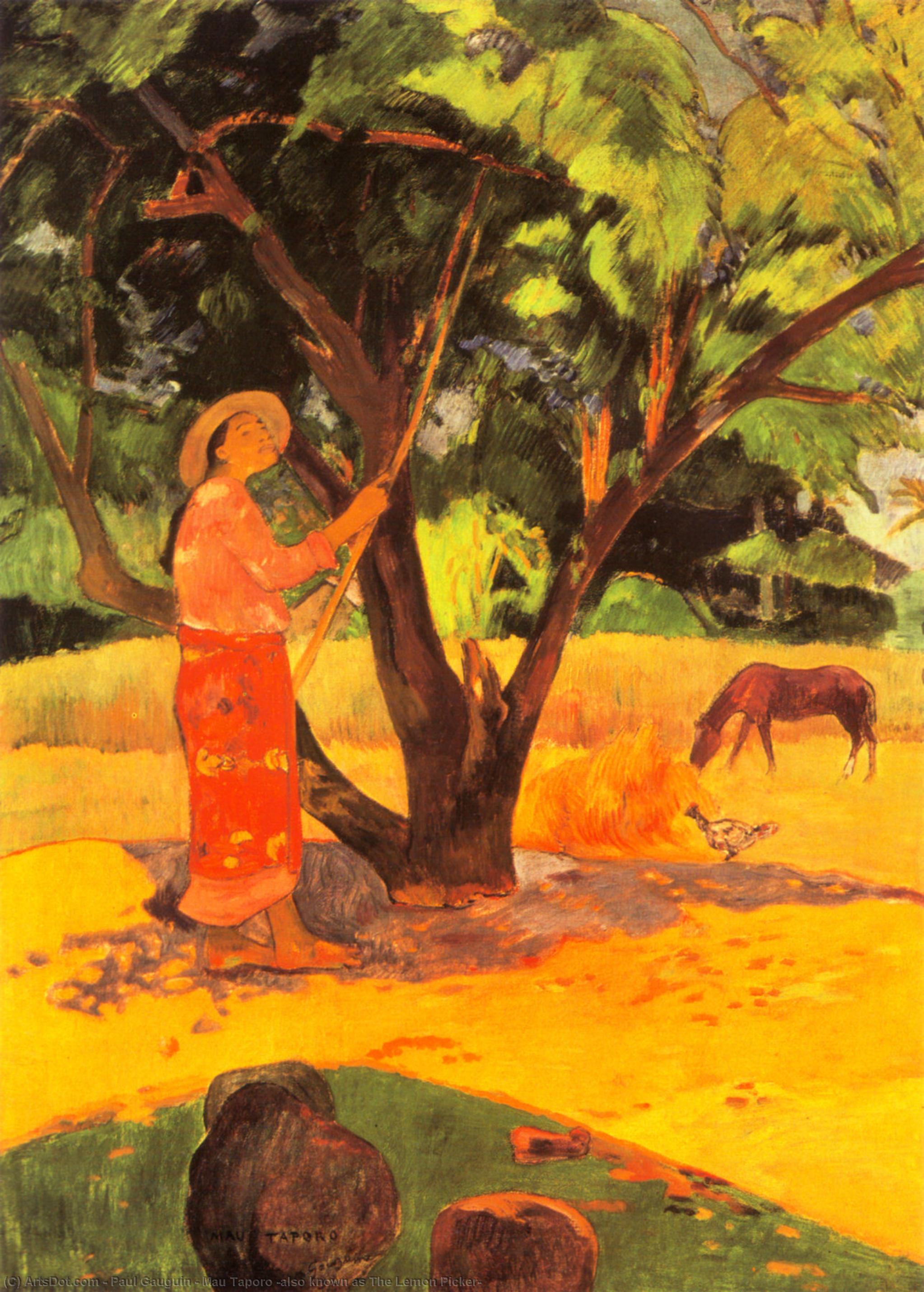 Wikioo.org - The Encyclopedia of Fine Arts - Painting, Artwork by Paul Gauguin - Mau Taporo (also known as The Lemon Picker)