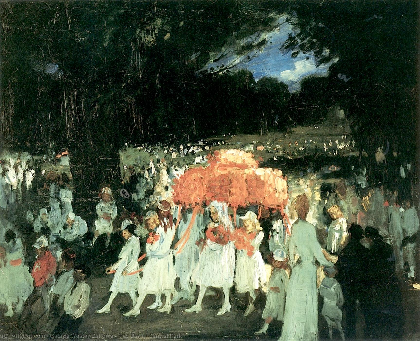 WikiOO.org - אנציקלופדיה לאמנויות יפות - ציור, יצירות אמנות George Wesley Bellows - May Day in Central Park