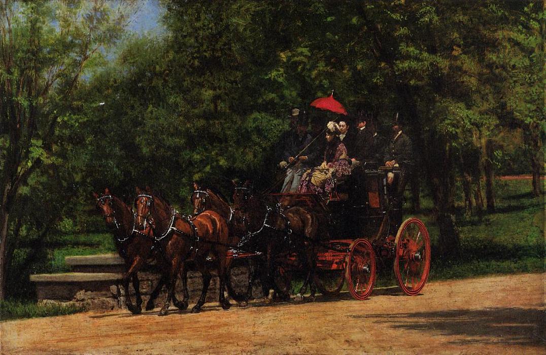 Wikioo.org - The Encyclopedia of Fine Arts - Painting, Artwork by Thomas Eakins - A May Morning in the Park (also known as The Fairman Rogers Four-in-Hand)