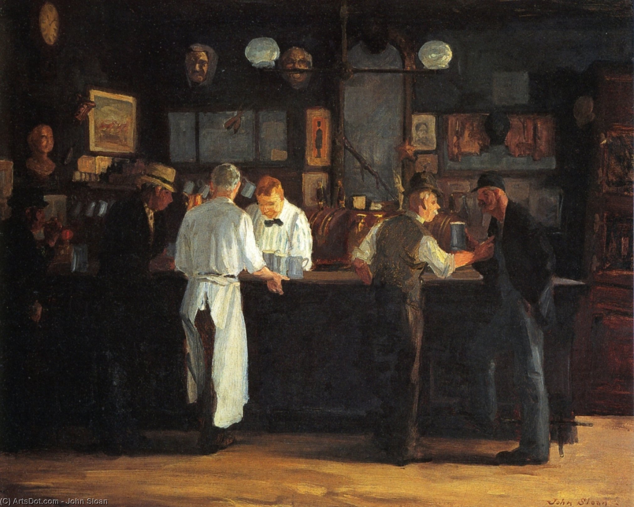 WikiOO.org - Encyclopedia of Fine Arts - Festés, Grafika John Sloan - McSorley's Bar