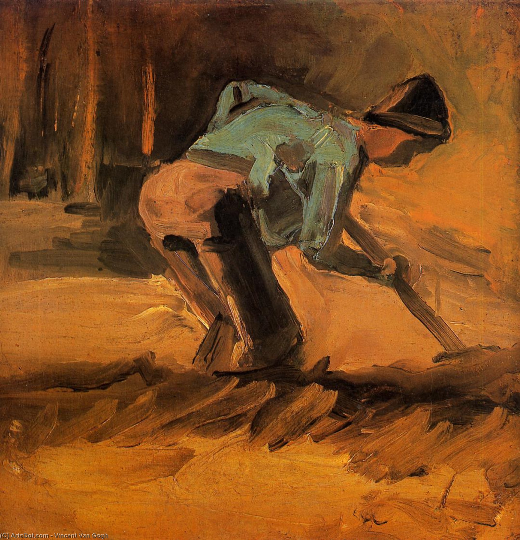 WikiOO.org - Енциклопедия за изящни изкуства - Живопис, Произведения на изкуството Vincent Van Gogh - Man Digging