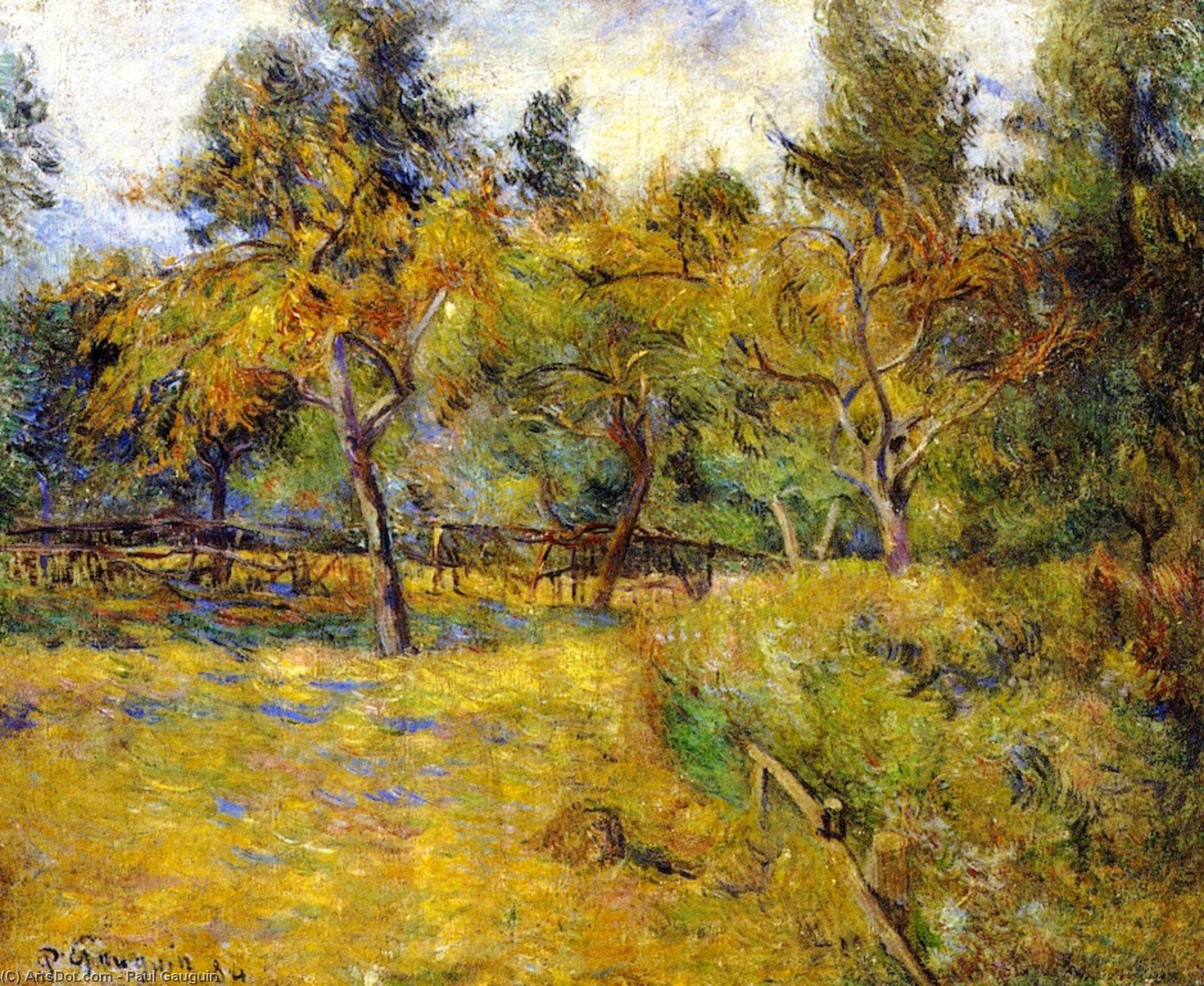 Wikioo.org - The Encyclopedia of Fine Arts - Painting, Artwork by Paul Gauguin - Meadow and Trees