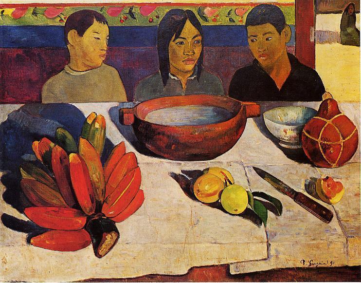 WikiOO.org - Εγκυκλοπαίδεια Καλών Τεχνών - Ζωγραφική, έργα τέχνης Paul Gauguin - The Meal (also known as The Bananas)