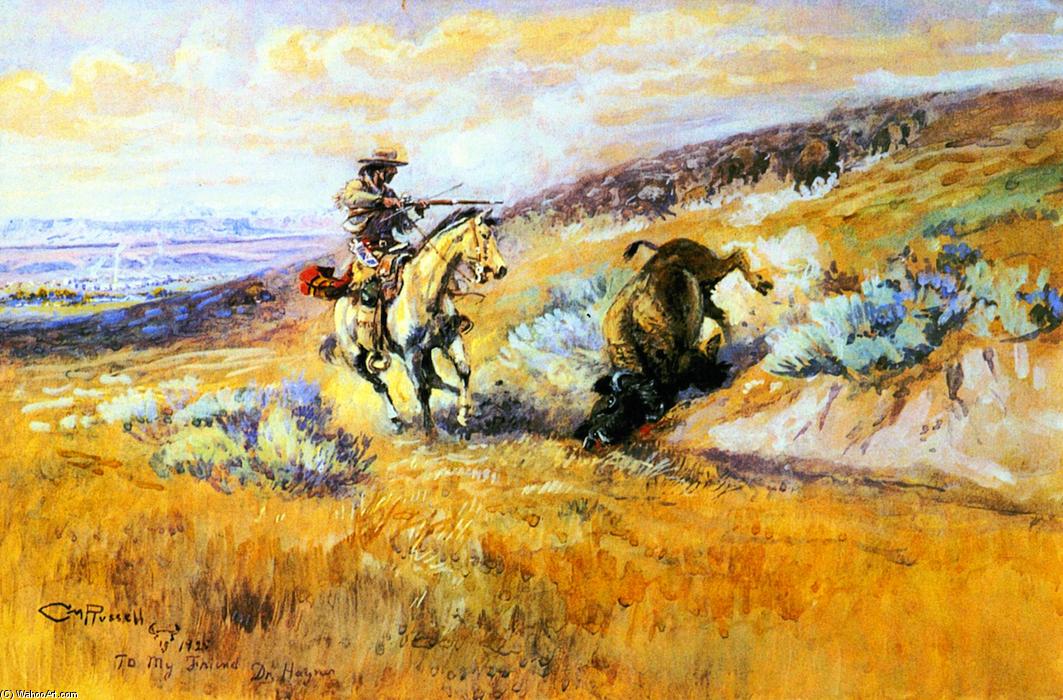 Wikioo.org - The Encyclopedia of Fine Arts - Painting, Artwork by Charles Marion Russell - Meat for Wagons