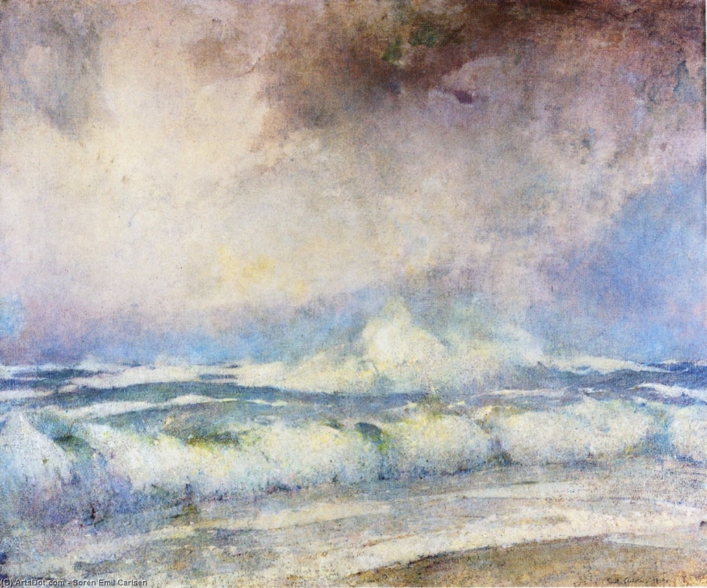 Wikioo.org - The Encyclopedia of Fine Arts - Painting, Artwork by Soren Emil Carlsen - Meeting of the Seas