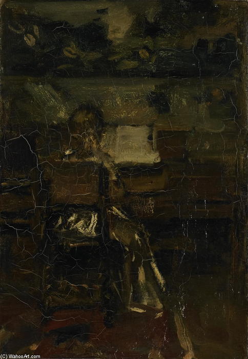 WikiOO.org - Encyclopedia of Fine Arts - Malba, Artwork Jacob Henricus Maris - Meisje aan de piano