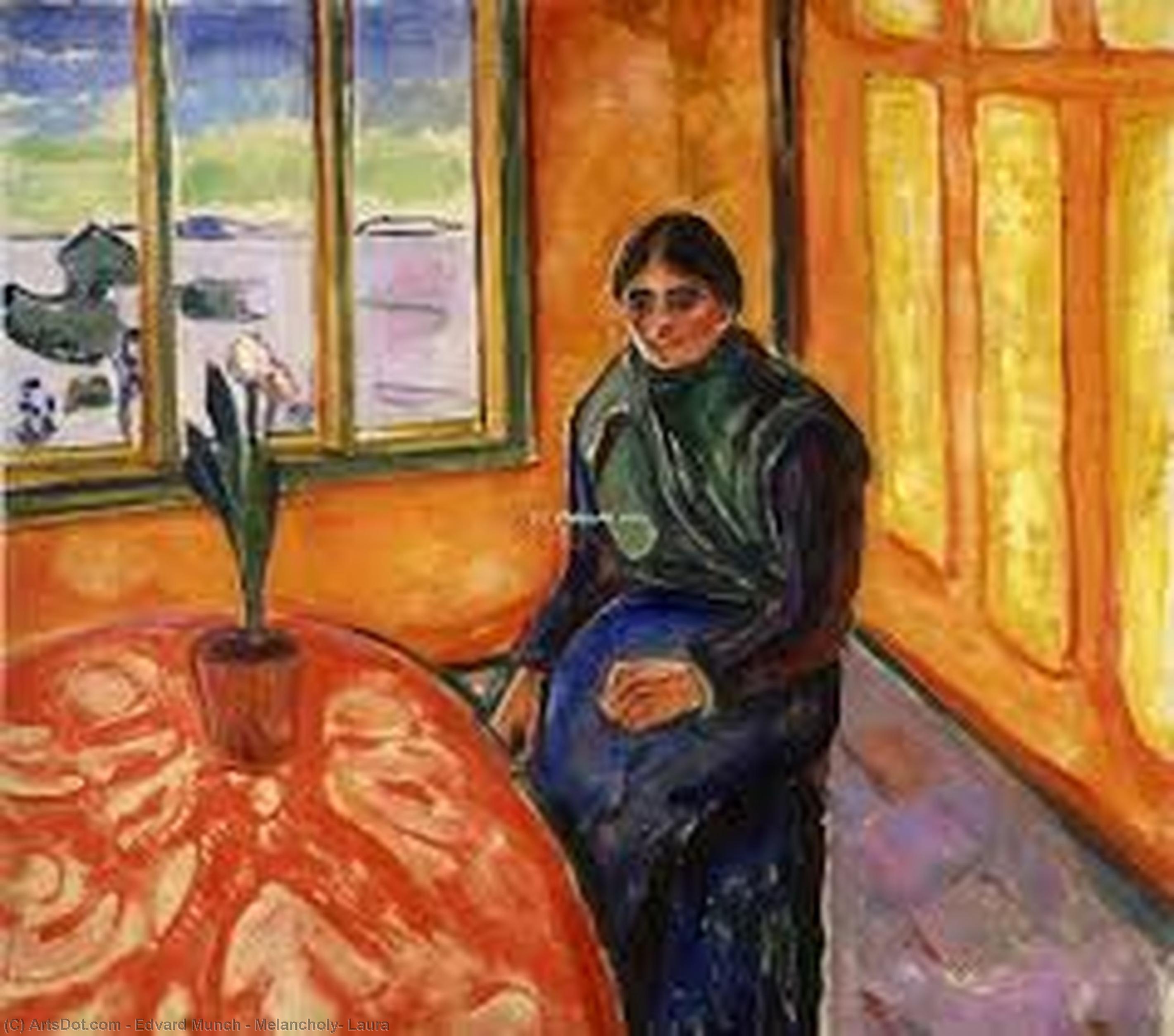Wikioo.org – La Enciclopedia de las Bellas Artes - Pintura, Obras de arte de Edvard Munch - Melancolía , Laura