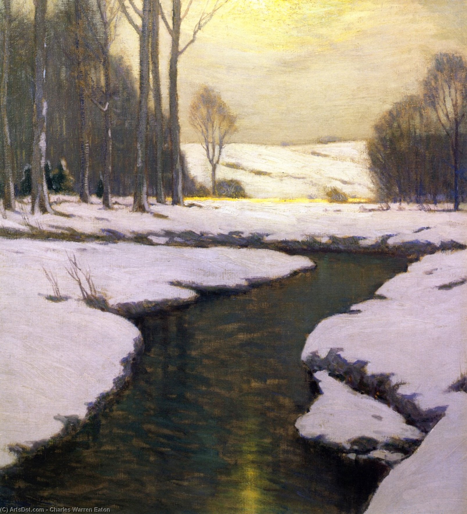 WikiOO.org - Encyclopedia of Fine Arts - Festés, Grafika Charles Warren Eaton - Melting Snow