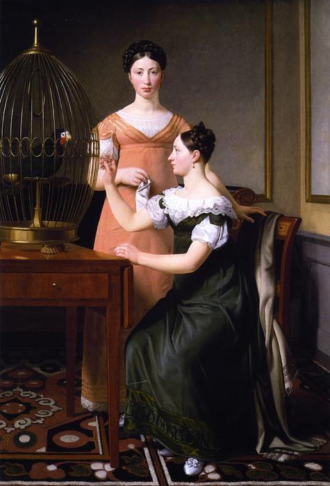 Wikioo.org - The Encyclopedia of Fine Arts - Painting, Artwork by Christoffer Wilhelm Eckersberg - Mendel Levin Nathanson's Elder Daughters, Bella and Hanna