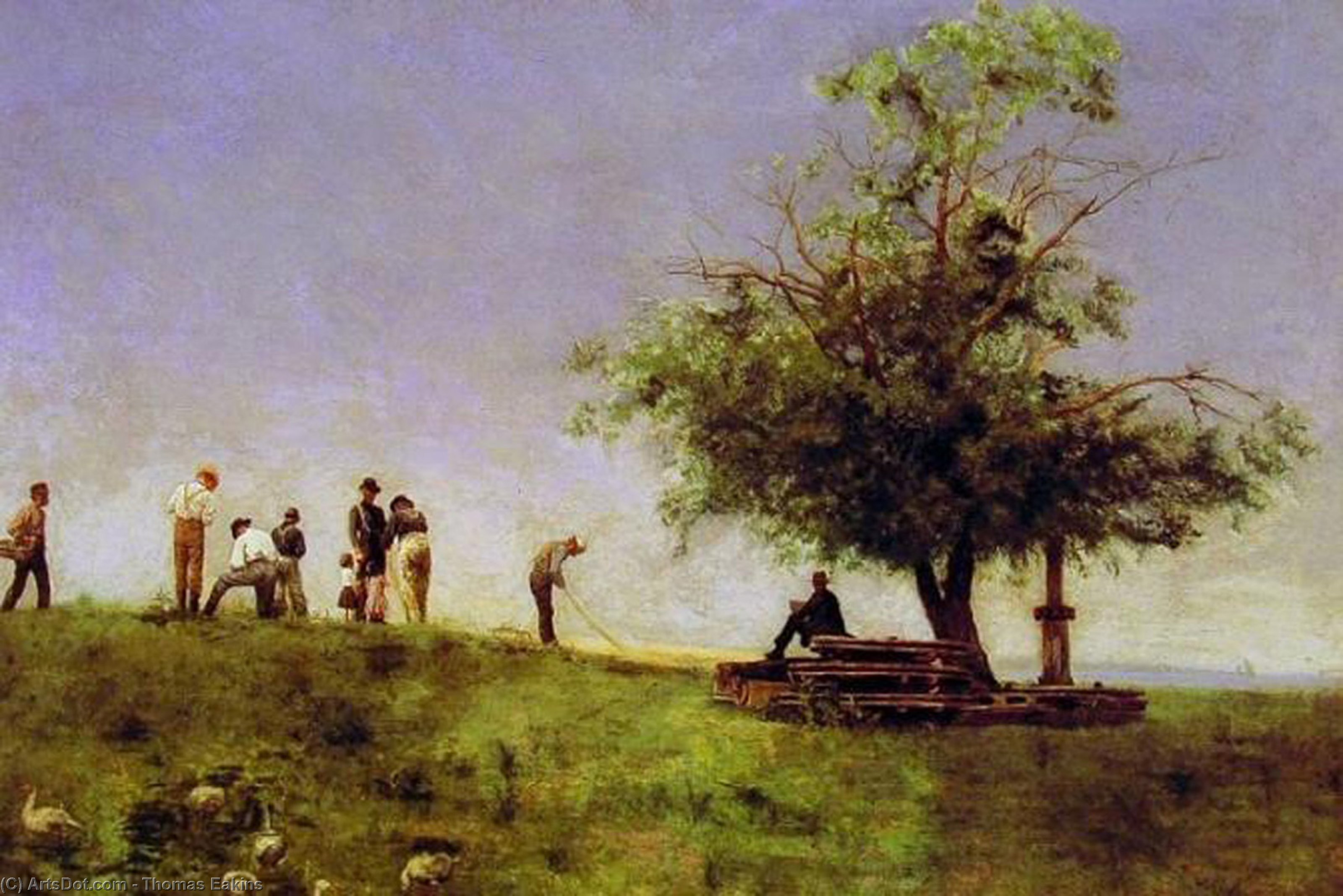 Wikioo.org - The Encyclopedia of Fine Arts - Painting, Artwork by Thomas Eakins - Mending the Net