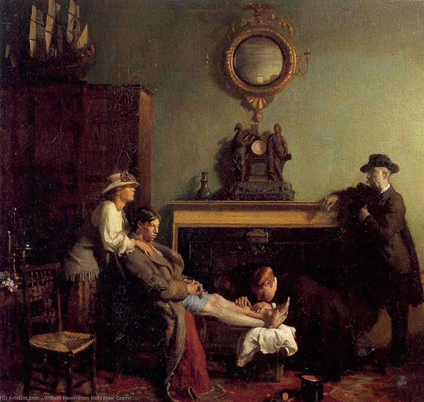 Wikioo.org - The Encyclopedia of Fine Arts - Painting, Artwork by William Newenham Montague Orpen - A Mere Fracture