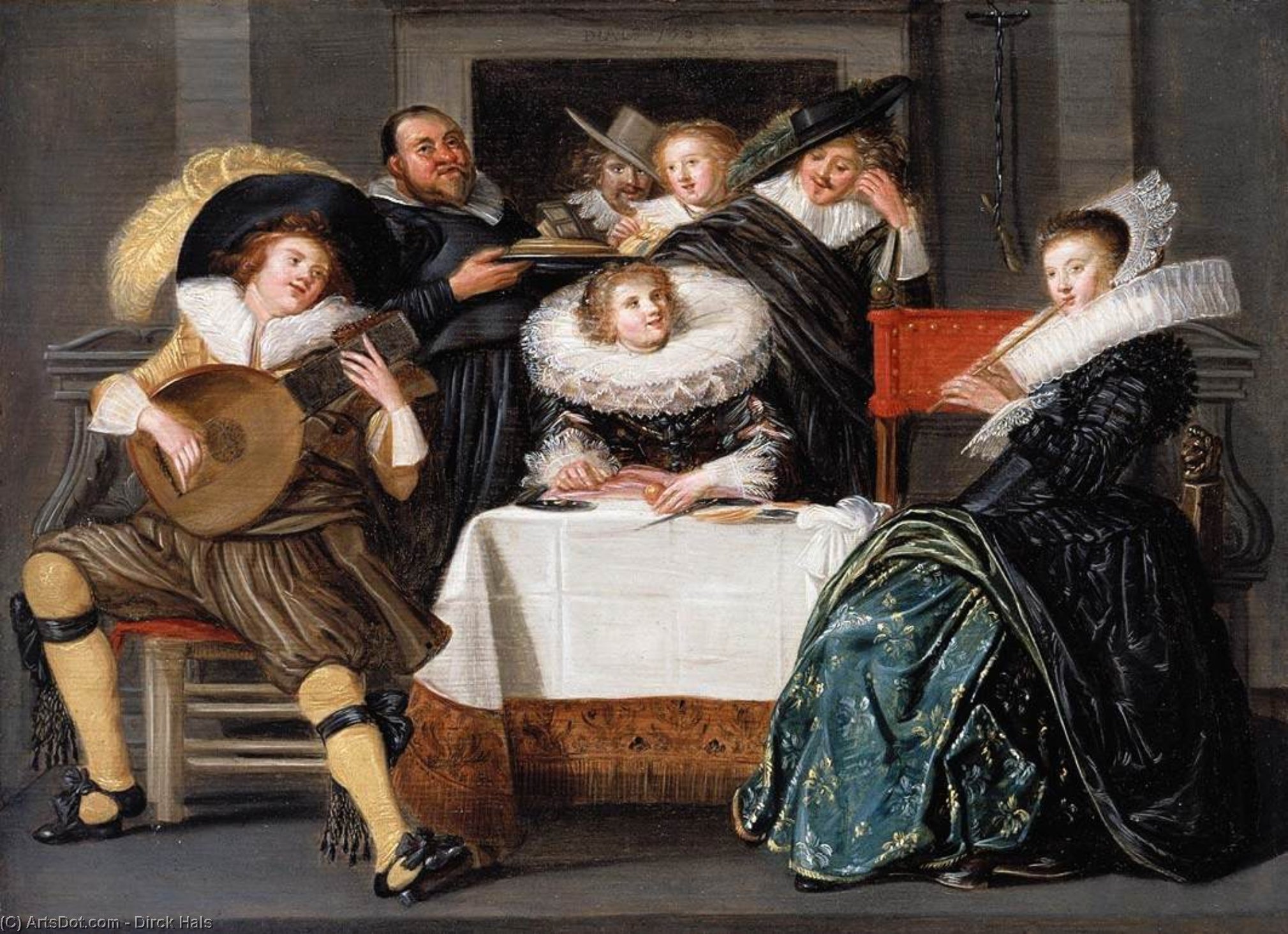 Wikioo.org - The Encyclopedia of Fine Arts - Painting, Artwork by Dirck Hals - A Merry Company Making Music