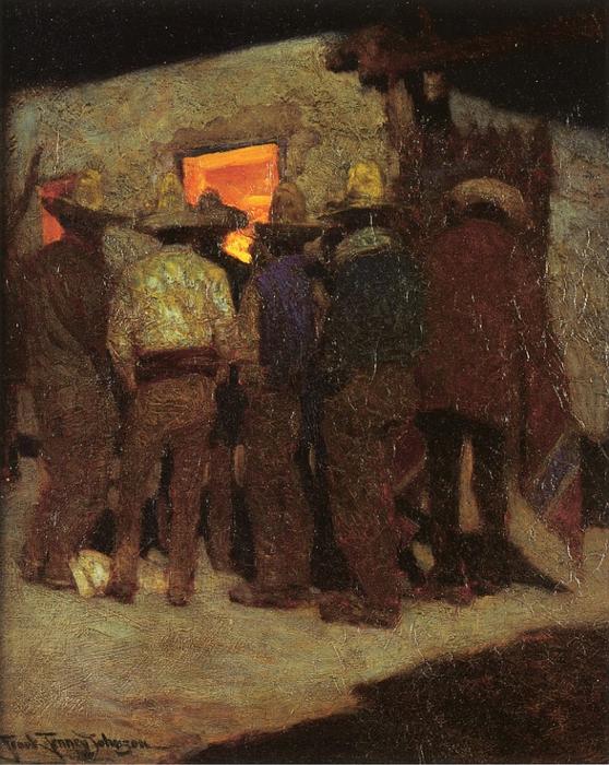 Wikioo.org - The Encyclopedia of Fine Arts - Painting, Artwork by Frank Tenney Johnson - Mexican Nocturne