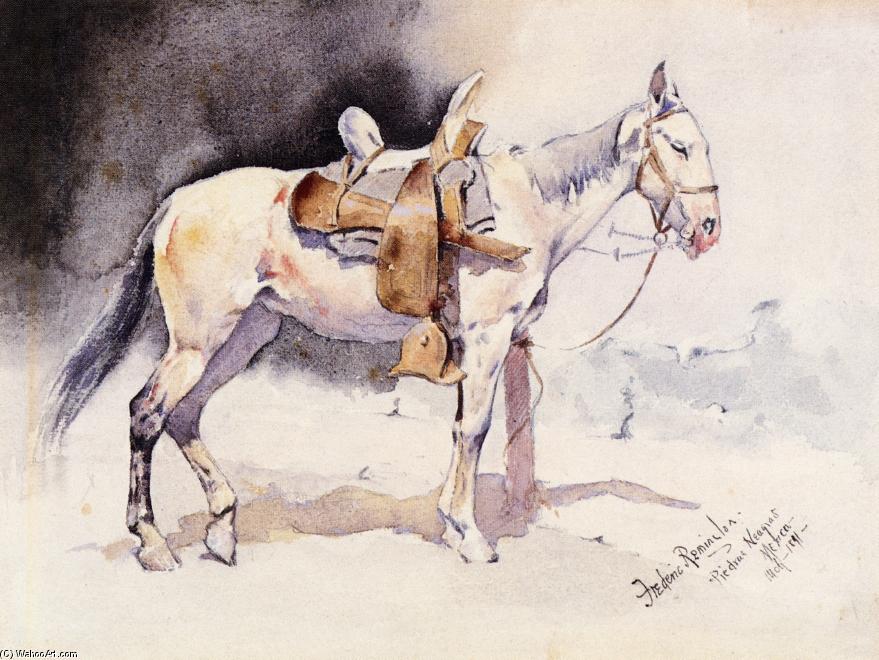 Wikioo.org – La Enciclopedia de las Bellas Artes - Pintura, Obras de arte de Frederic Remington - Mexicano Pony - Piedras Neagras