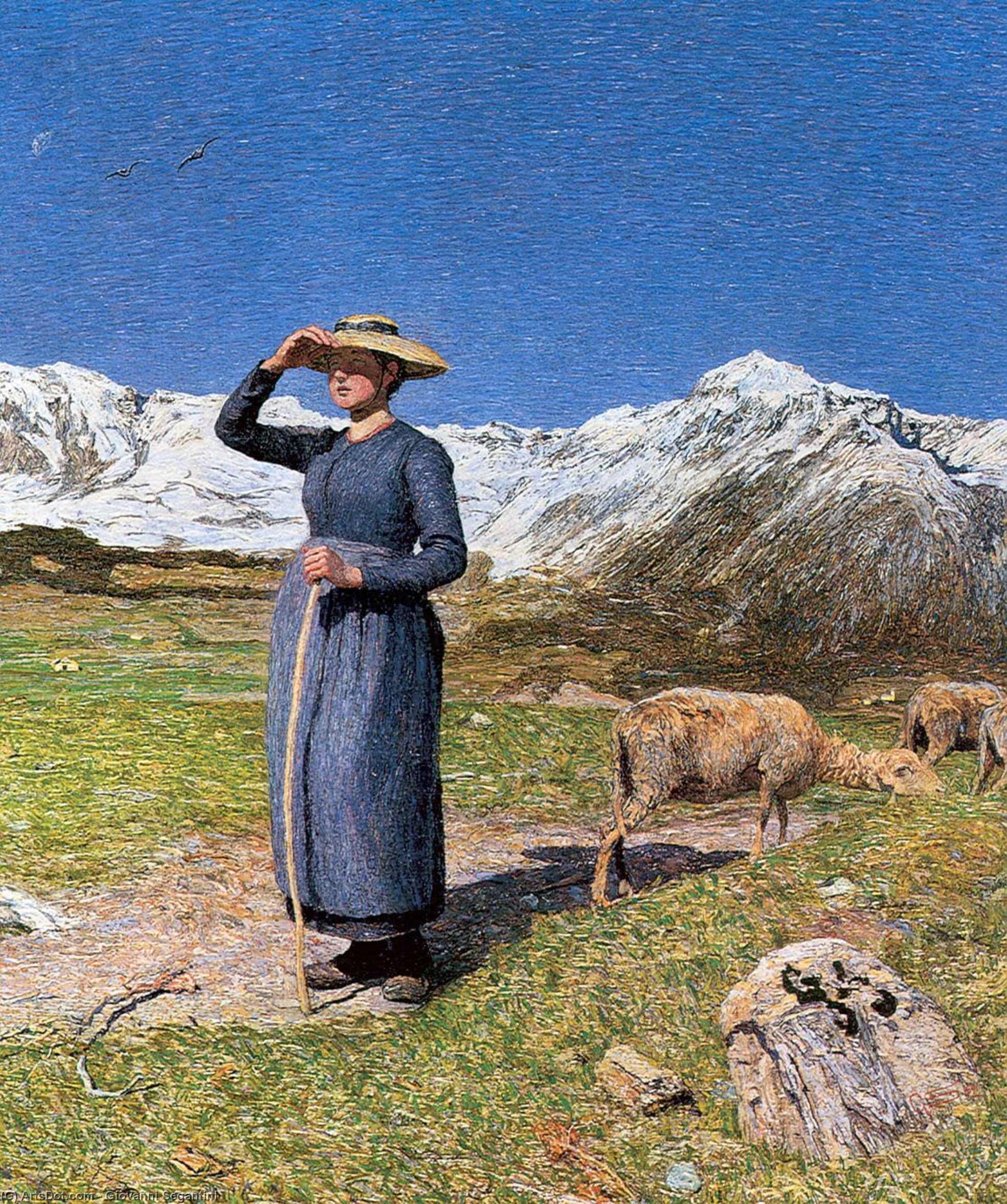 Wikioo.org - The Encyclopedia of Fine Arts - Painting, Artwork by Giovanni Segantini - Mezzogiorno sulle alpi