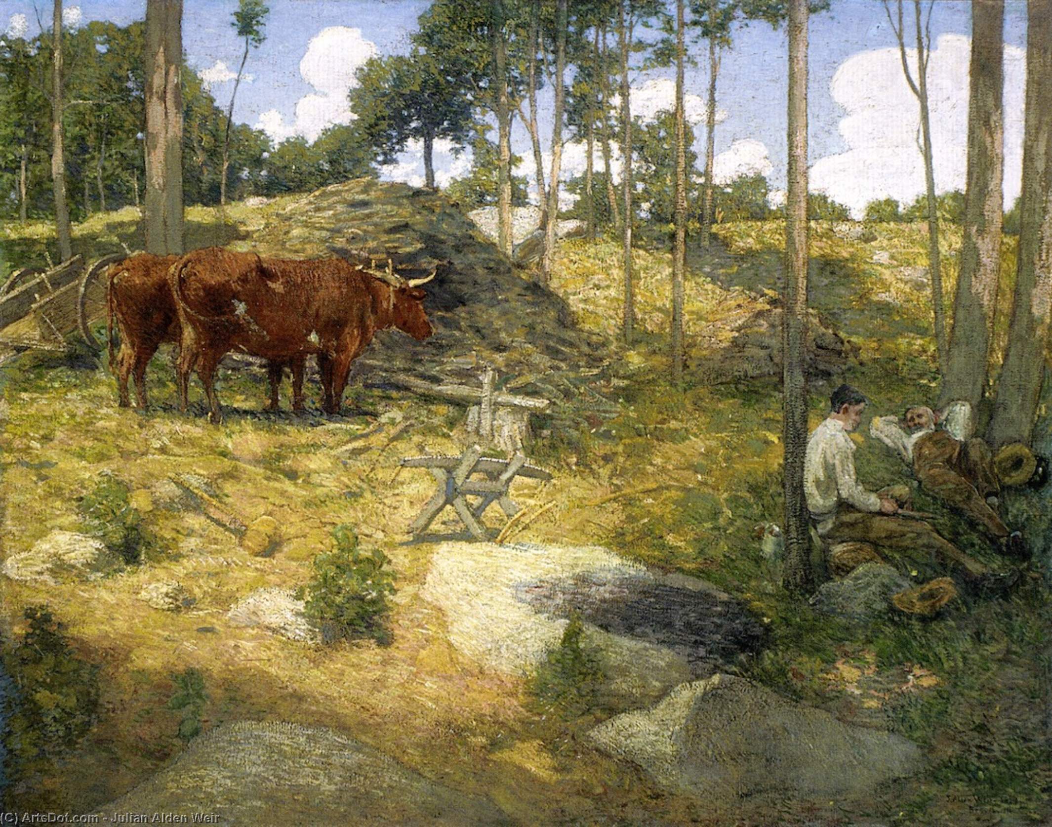 Wikioo.org - The Encyclopedia of Fine Arts - Painting, Artwork by Julian Alden Weir - Midday Rest in New England