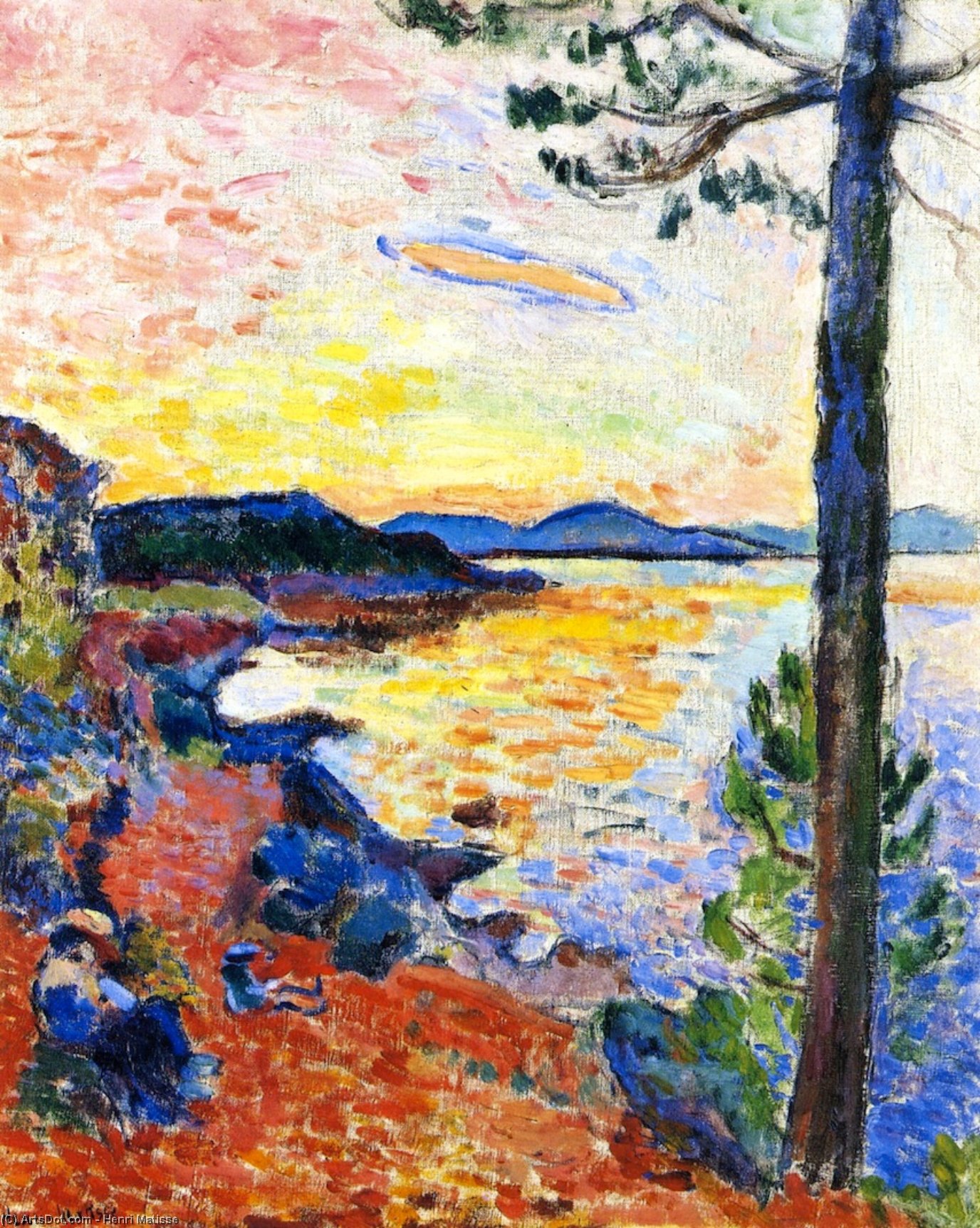 Wikoo.org - موسوعة الفنون الجميلة - اللوحة، العمل الفني Henri Matisse - Midday Snack (also known as Golf of Saint-Tropez)