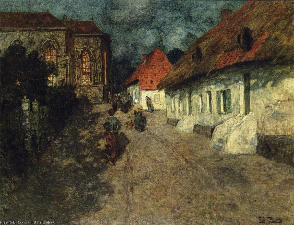 Wikioo.org - The Encyclopedia of Fine Arts - Painting, Artwork by Frits Thaulow - Midnight Mass