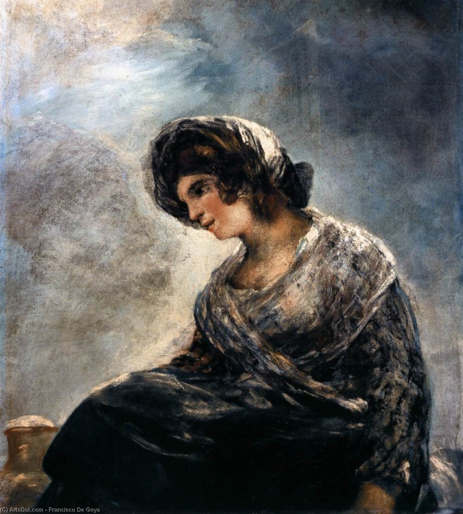 Wikoo.org - موسوعة الفنون الجميلة - اللوحة، العمل الفني Francisco De Goya - The Milkmaid of Bordeaux