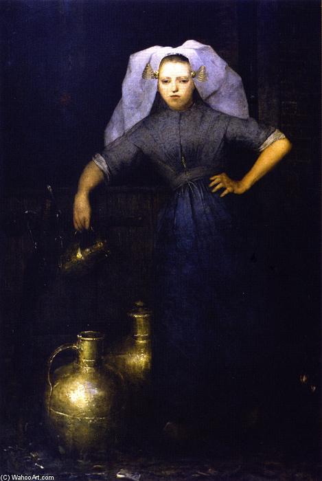Wikioo.org - The Encyclopedia of Fine Arts - Painting, Artwork by Julian Alden Weir - Milkmaid of Popindrecht