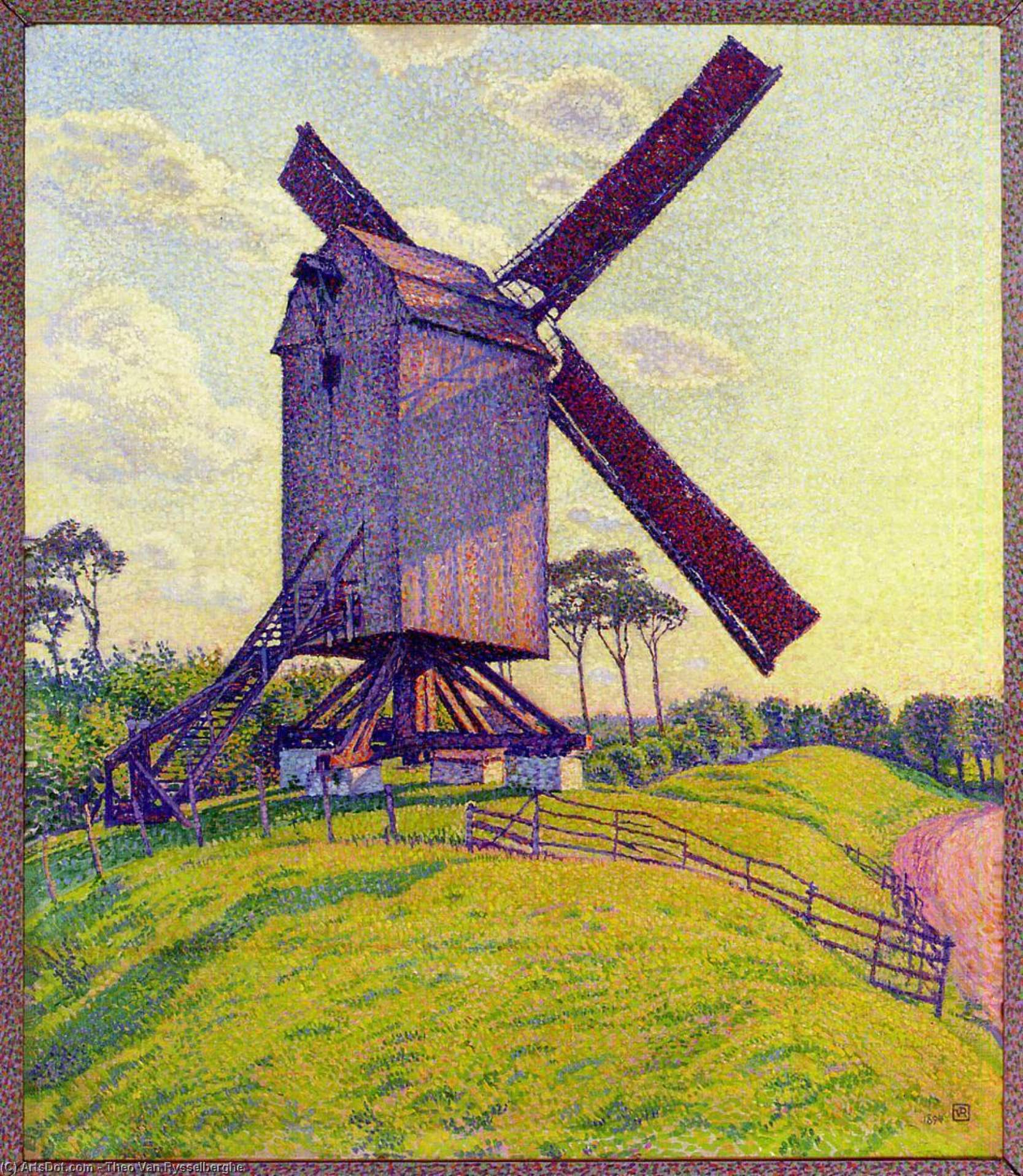 Wikioo.org - The Encyclopedia of Fine Arts - Painting, Artwork by Theo Van Rysselberghe - The Mill at Kelf