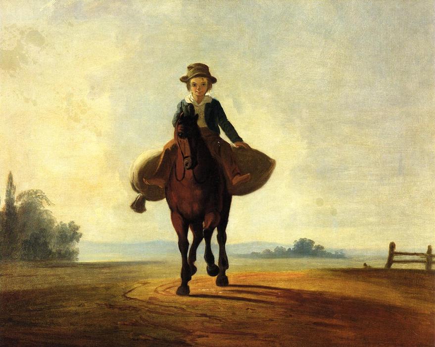 Wikioo.org - The Encyclopedia of Fine Arts - Painting, Artwork by George Caleb Bingham - The Mill Boy: The Boonville Juvenile Clay Club Banner