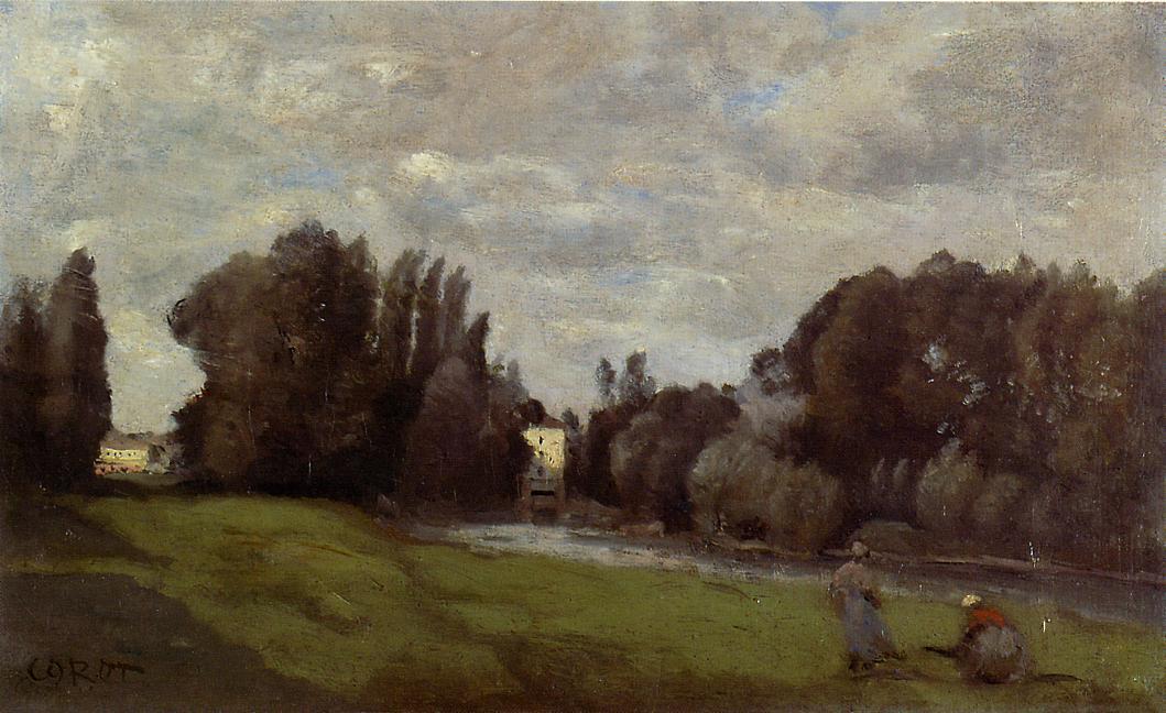 WikiOO.org - دایره المعارف هنرهای زیبا - نقاشی، آثار هنری Jean Baptiste Camille Corot - The Mill in the Trees