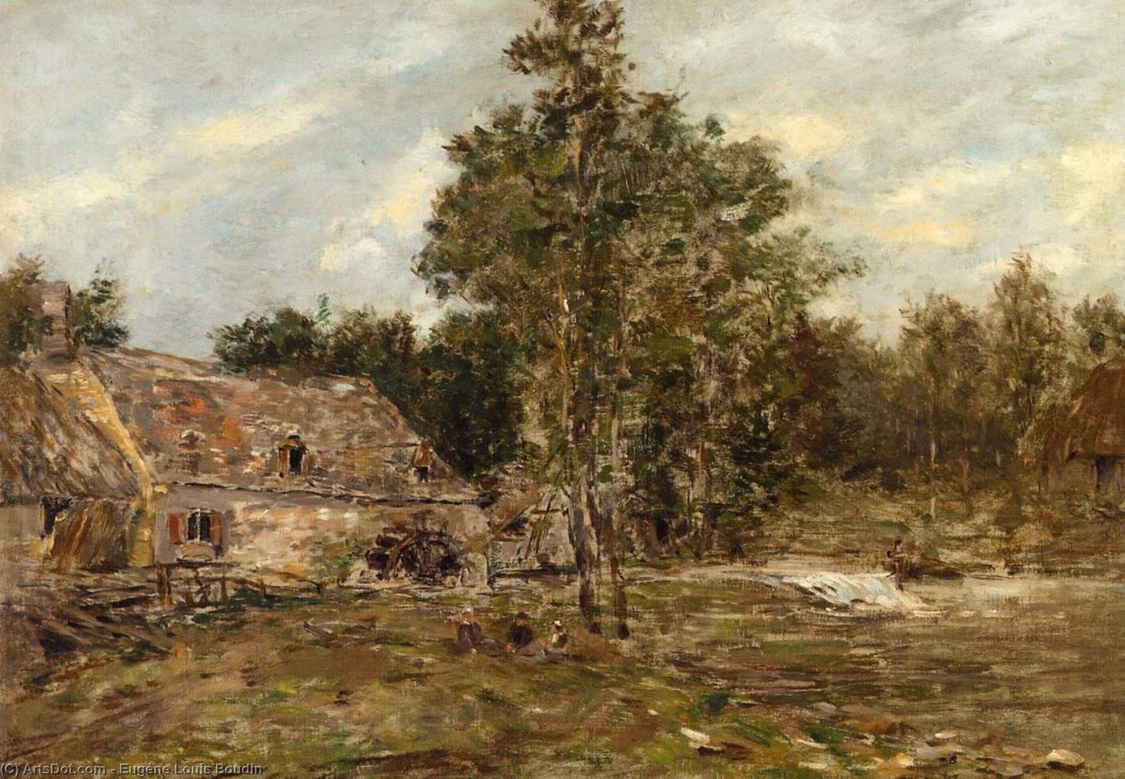 Wikioo.org - The Encyclopedia of Fine Arts - Painting, Artwork by Eugène Louis Boudin - The Mill, Saint-Cenery