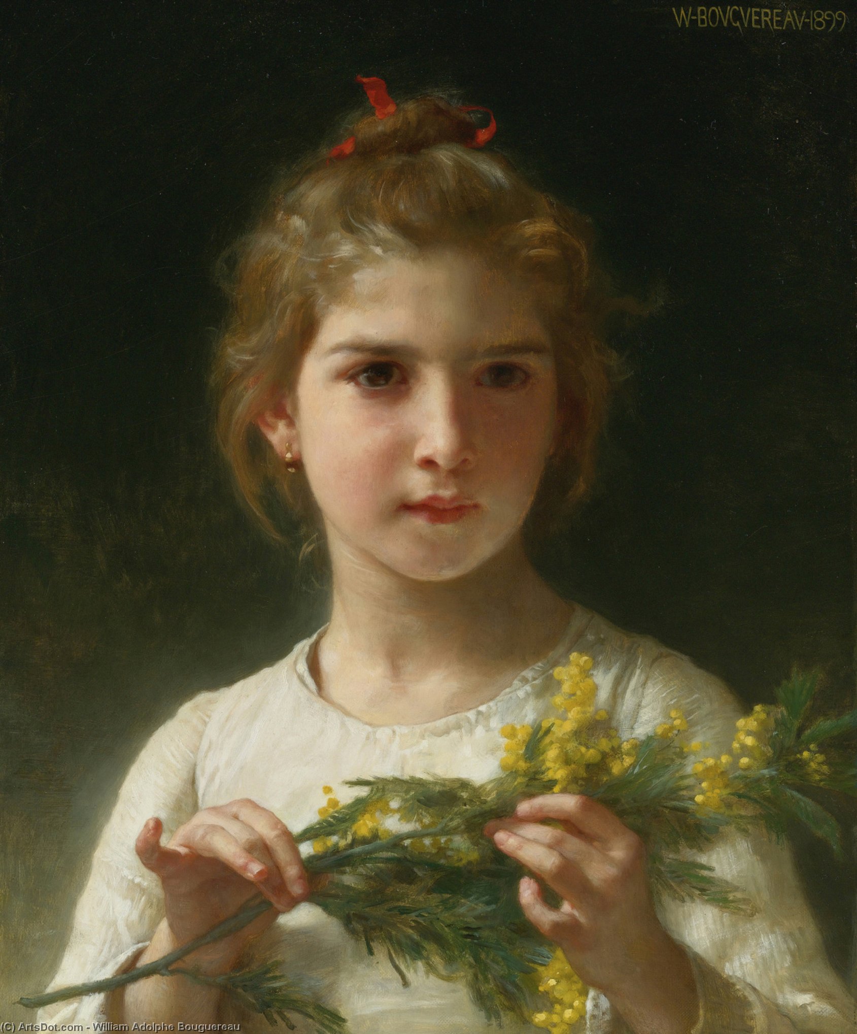 Wikioo.org - The Encyclopedia of Fine Arts - Painting, Artwork by William Adolphe Bouguereau - Mimosa