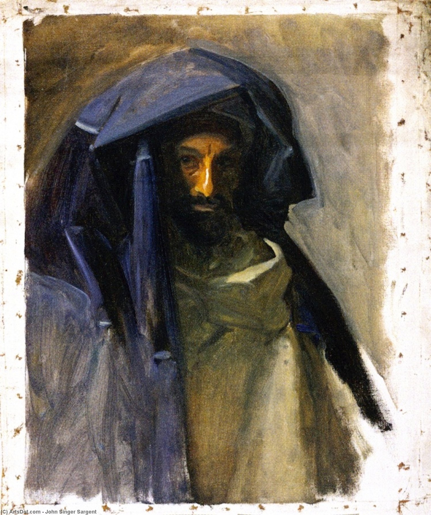 Wikioo.org - The Encyclopedia of Fine Arts - Painting, Artwork by John Singer Sargent - Man in a Blue Mantle