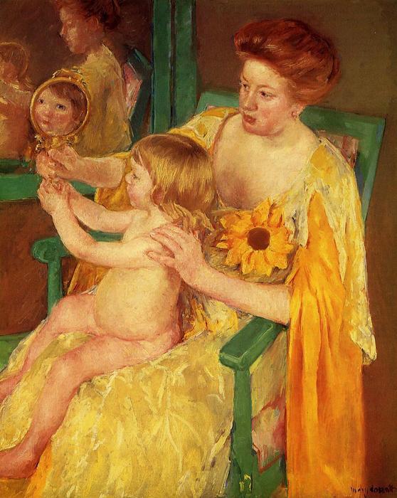 Wikioo.org - The Encyclopedia of Fine Arts - Painting, Artwork by Mary Stevenson Cassatt - The Mirror