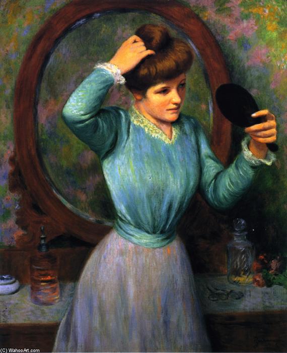 Wikioo.org – L'Enciclopedia delle Belle Arti - Pittura, Opere di Federico Zandomeneghi - il specchio ( conosciuto anche come donna di fissaggio i suoi capelli )
