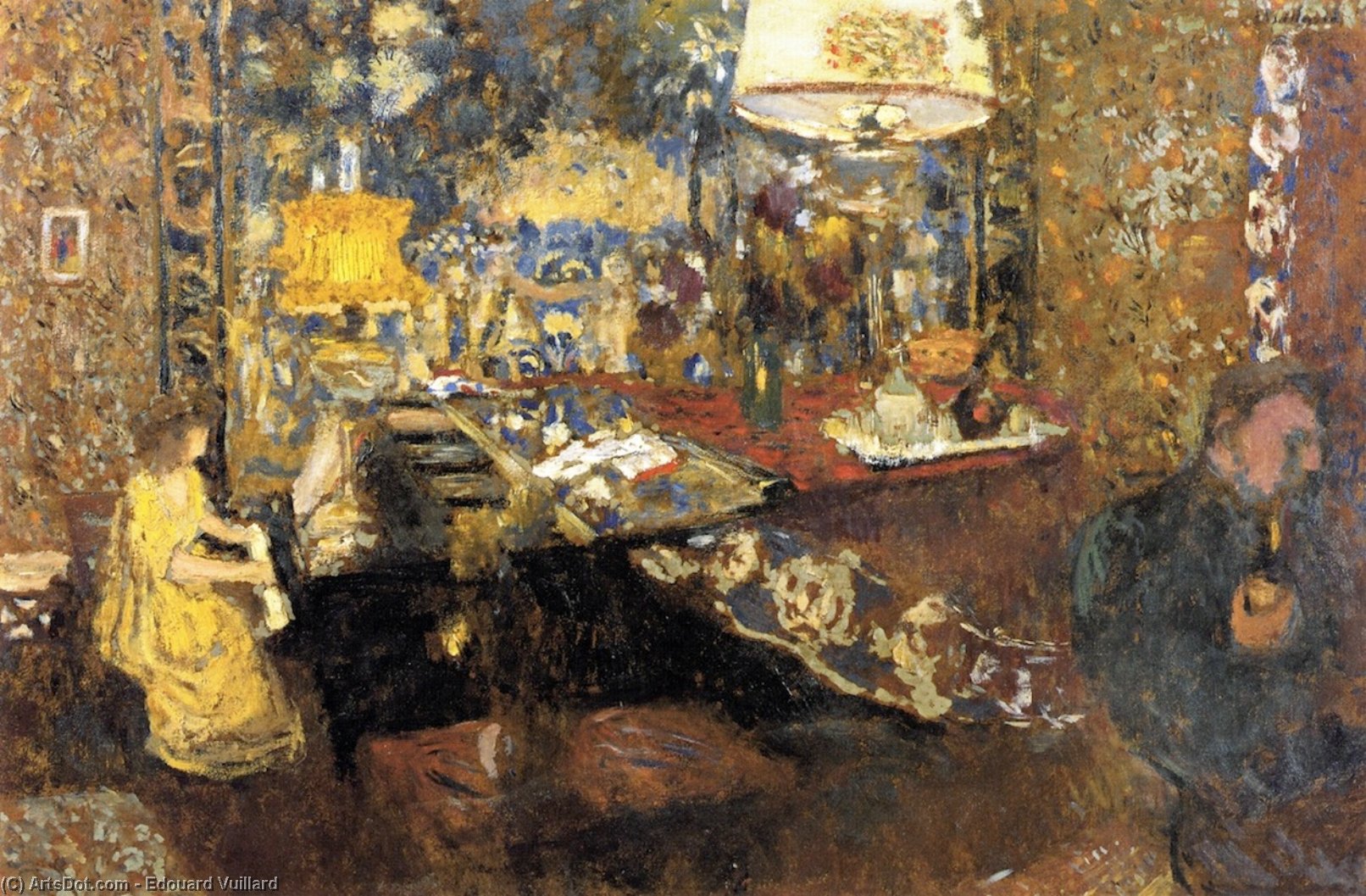 Wikioo.org - The Encyclopedia of Fine Arts - Painting, Artwork by Jean Edouard Vuillard - Misia at the Piano