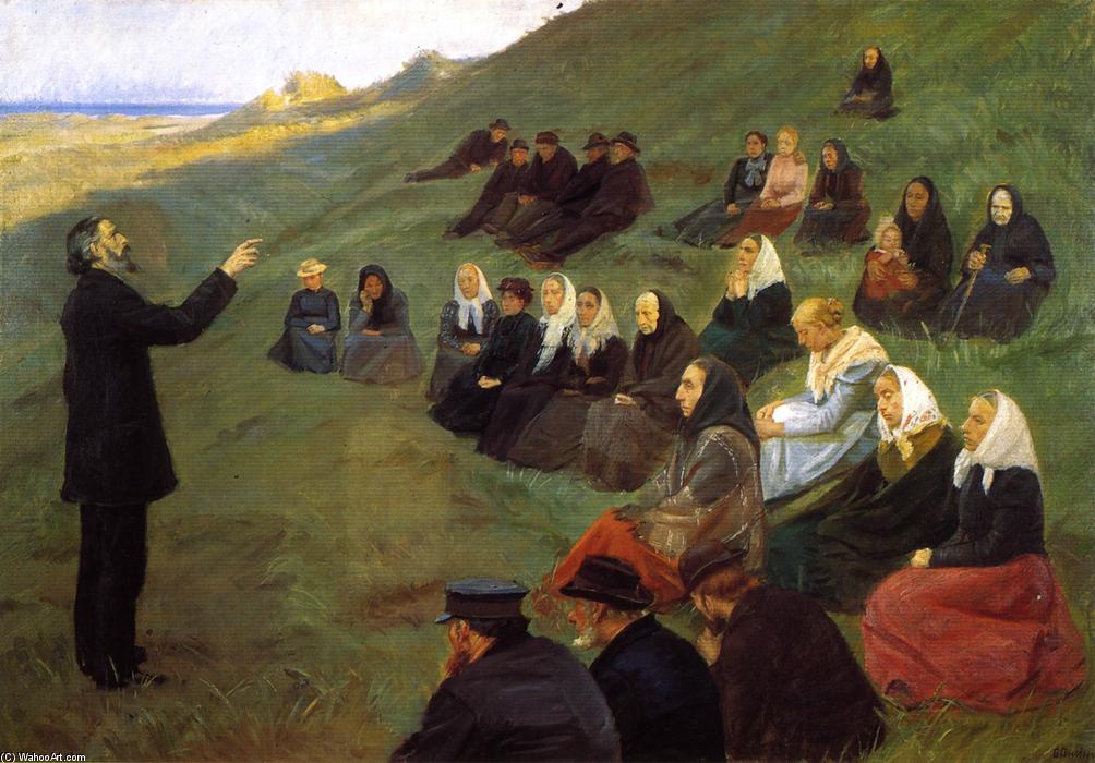Wikioo.org - The Encyclopedia of Fine Arts - Painting, Artwork by Anna Kirstine Ancher - A Mission Meeting (by Frybakken at Skagen)