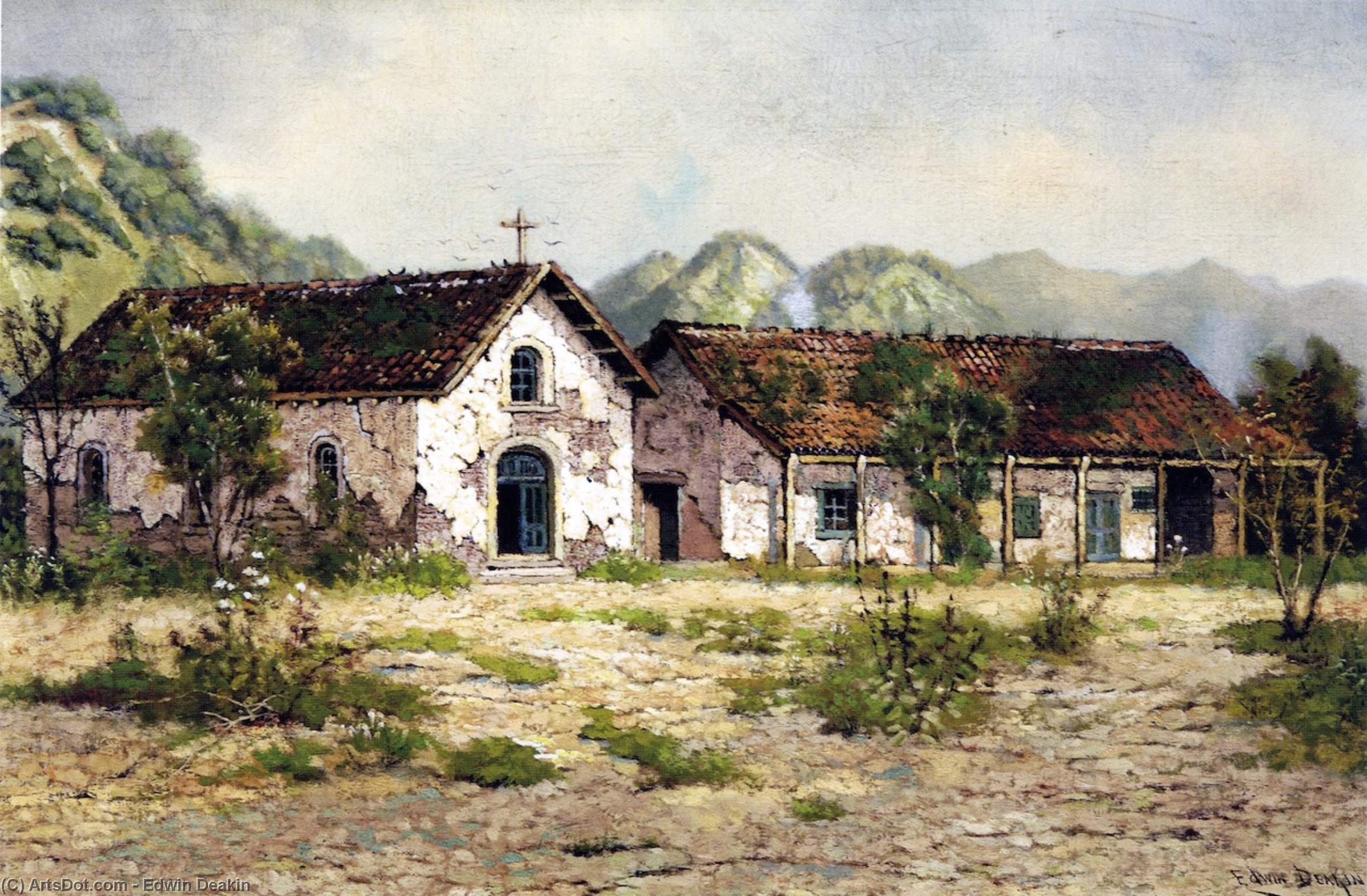 Wikioo.org - The Encyclopedia of Fine Arts - Painting, Artwork by Edwin Deakin - Mission San Francisco Solano