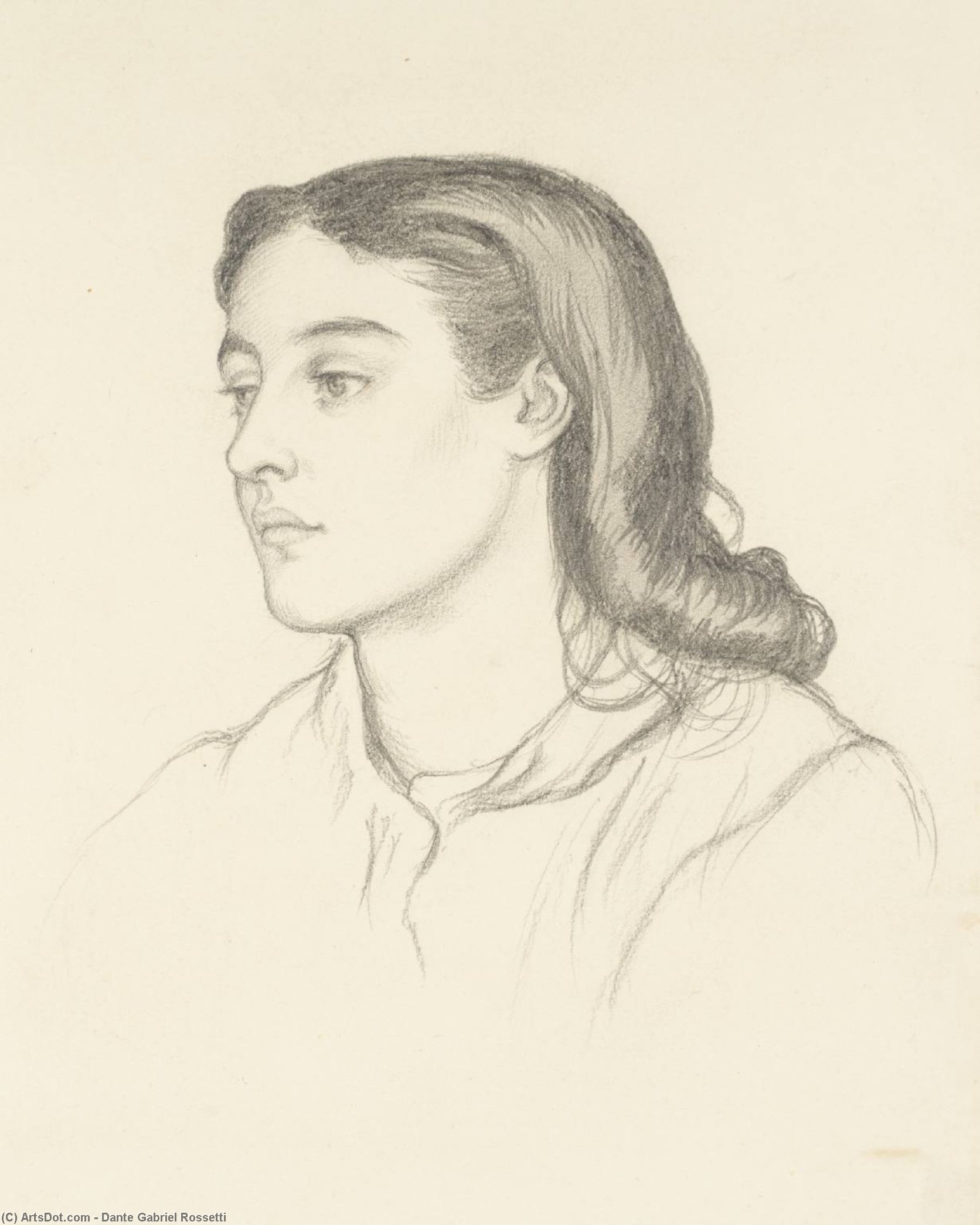 WikiOO.org - Encyclopedia of Fine Arts - Festés, Grafika Dante Gabriel Rossetti - Miss Robinson (Mrs. Fernandez)