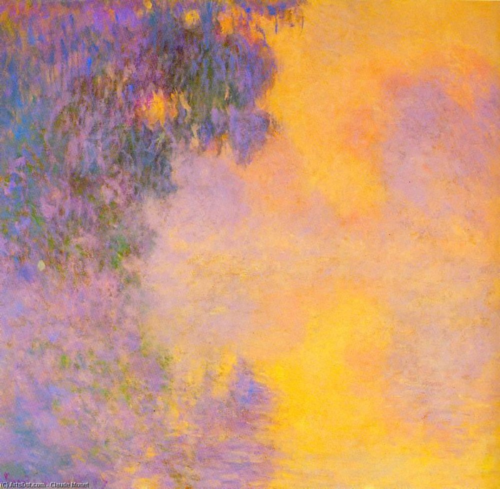 WikiOO.org – 美術百科全書 - 繪畫，作品 Claude Monet - 薄雾的早晨塞纳河 日出