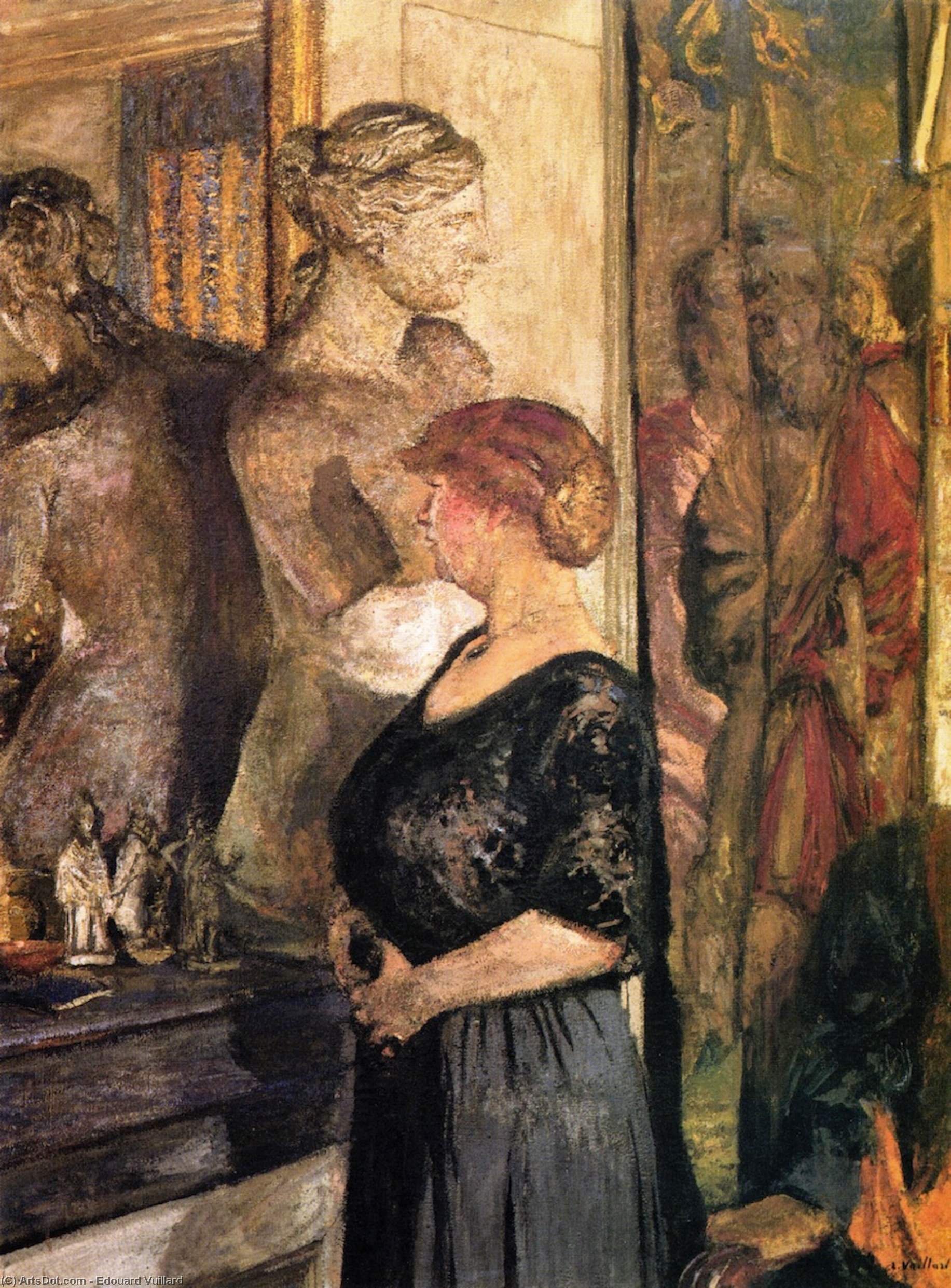 Wikioo.org - The Encyclopedia of Fine Arts - Painting, Artwork by Jean Edouard Vuillard - Mme Val Synave in the rue de Calais Apartment