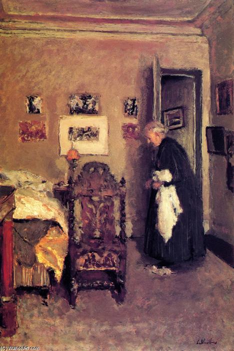 Wikioo.org - The Encyclopedia of Fine Arts - Painting, Artwork by Jean Edouard Vuillard - Mme Vuillard in the Artist's Bedroom, rue de Calais