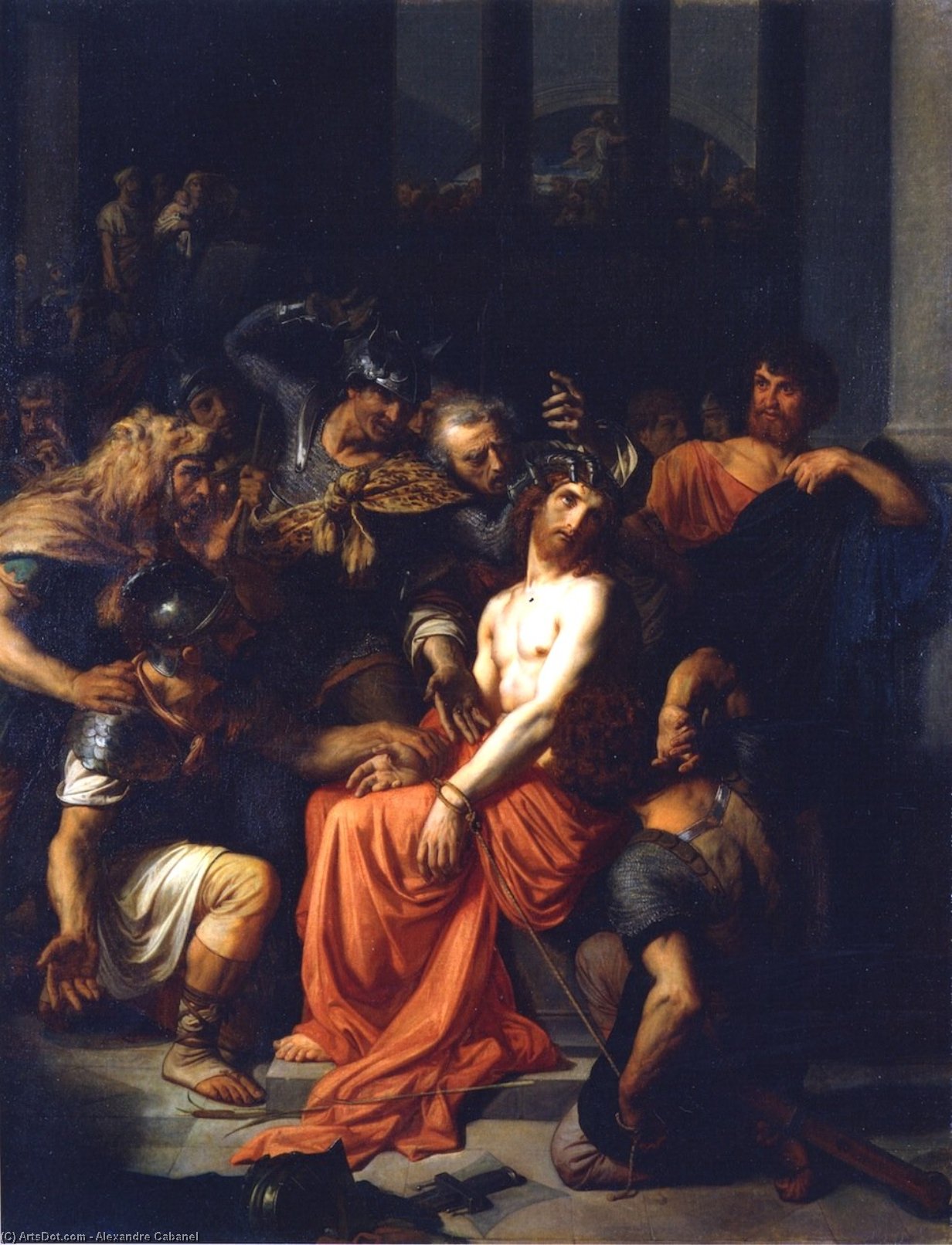 Wikioo.org – L'Encyclopédie des Beaux Arts - Peinture, Oeuvre de Alexandre Cabanel - La dérision du Christ