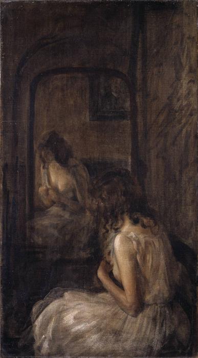 Wikioo.org – L'Enciclopedia delle Belle Arti - Pittura, Opere di Philip Wilson Steer - Modello seduto davanti uno specchio