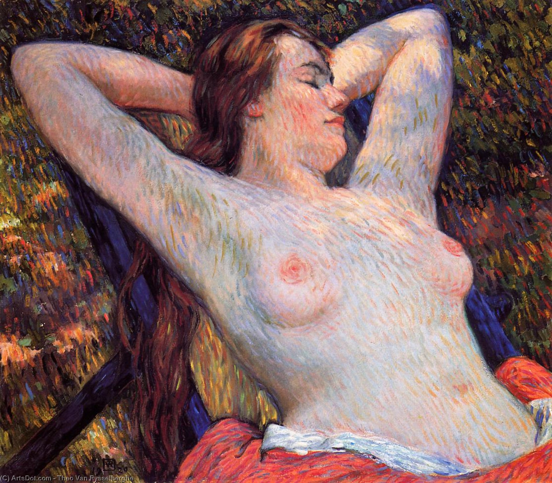 WikiOO.org - Encyclopedia of Fine Arts - Lukisan, Artwork Theo Van Rysselberghe - The Model's Siesta