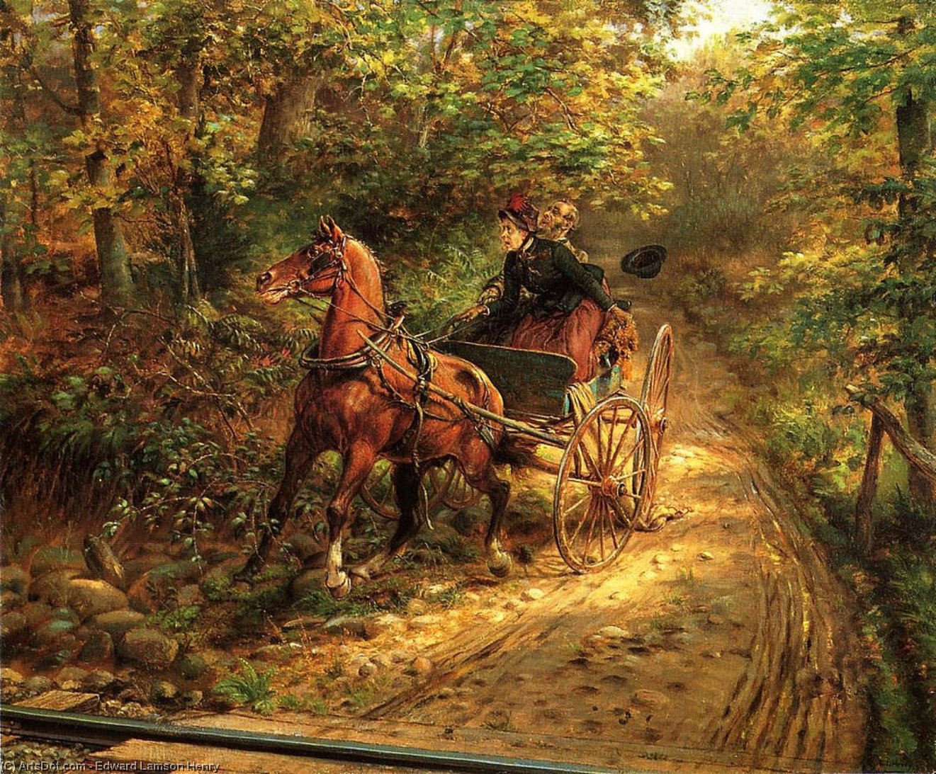 Wikioo.org - The Encyclopedia of Fine Arts - Painting, Artwork by Edward Lamson Henry - A Moment of Peril
