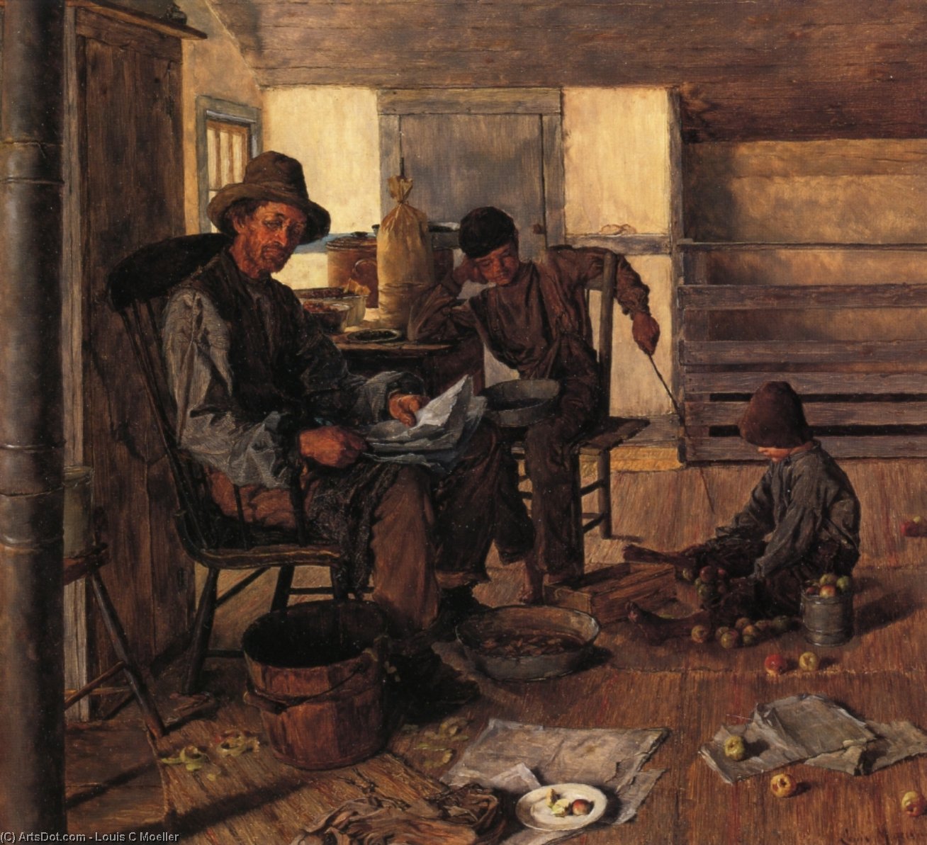 Wikioo.org - The Encyclopedia of Fine Arts - Painting, Artwork by Louis C Moeller - A Moments Rest