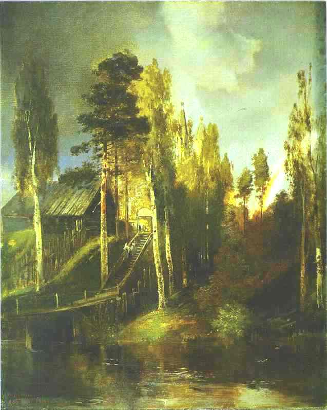 WikiOO.org - אנציקלופדיה לאמנויות יפות - ציור, יצירות אמנות Alexei Kondratyevich Savrasov - Monastery Gates
