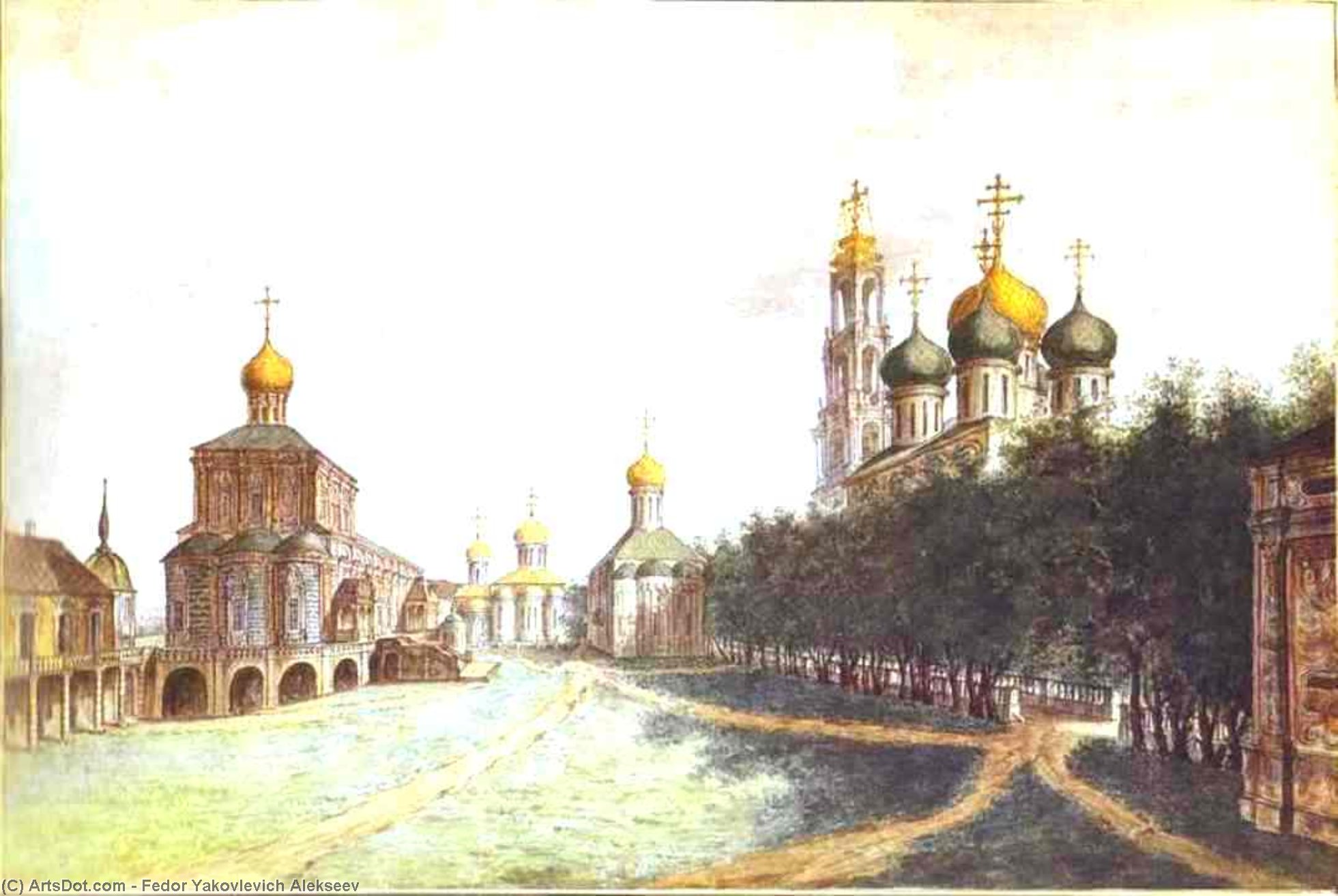 Wikioo.org - The Encyclopedia of Fine Arts - Painting, Artwork by Fedor Yakovlevich Alekseev - The Monastery of Trinity and St. Sergius