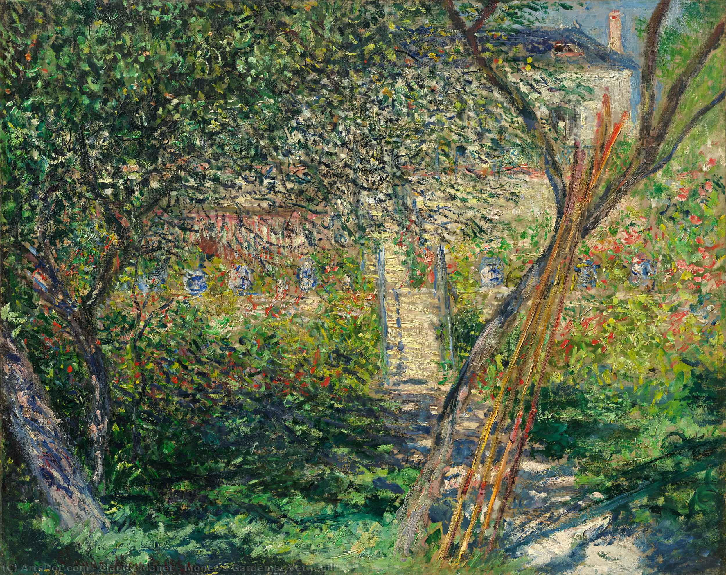 WikiOO.org - Güzel Sanatlar Ansiklopedisi - Resim, Resimler Claude Monet - Monet's Garden at Vetheuil